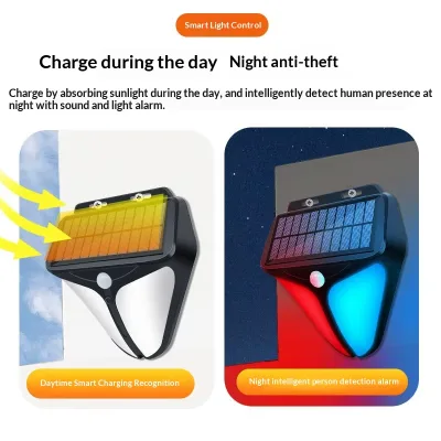 Solar LED  Human Body Induction Alarm Light for Orchard Ranch Fishing Pond Warehouse Warning Prevention