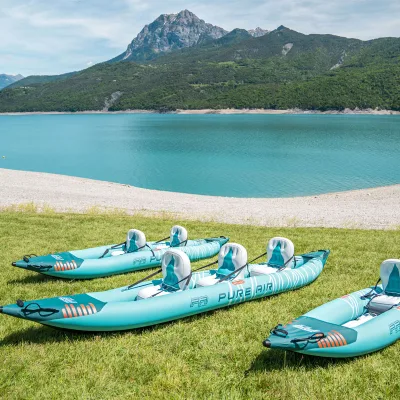AQUA MARINA GLIDER 412 Inflatable 2 Person Canoe Paddle Boat Outdoor Water Sport Kayak with Paddles
