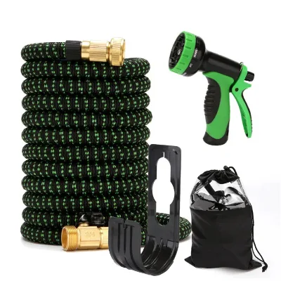 High Pressure Heavy Duty Long Water Hose Spray Nozzle 50ft 100ft Retractable Expandable Garden Hose-001