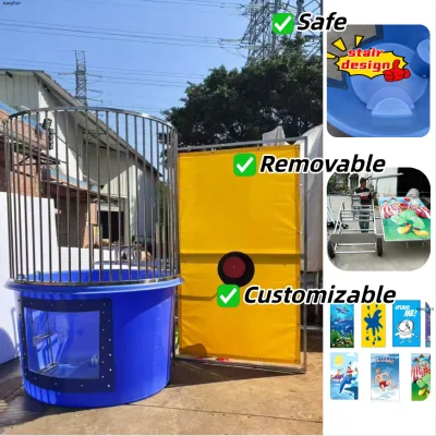 Factory Price Top Selling Water Park Game CE Certified Metal Frame Water dunk tank Machine with Plastic Bucket for Team Building