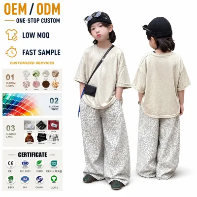 Wholesales Bulk Boy T-Shirt Summer New Korean-Style Cartoon Print Streetwear Loose-Fit Versatile Trendy Short Sleeves