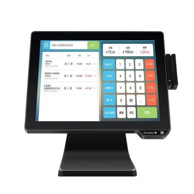 Retail/Restaurant Foldable POS Terminal 15.1" Touch N2840 32GB+2G Win7/10/Android Multi-Port