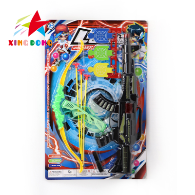 Hot Selling Cheap Soft Bullet Bow and Target Combination Toy Gun Model Plastic Missile Gun Toys