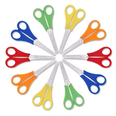School Student Kids Craft Shear Safety Comfort Grip Safety Blunt Tip Scissors for Children Cutting Paper