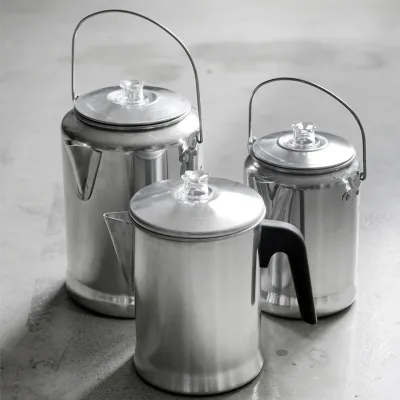 Wholesale 1.8 2.6L Thermal Tea Water Boiler Aluminum Percolator Moka Pot Coffee Maker for Travel Camping