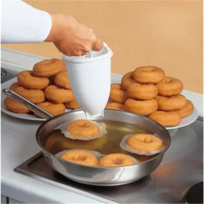 Donut Maker With Plunger Dispenser, 10cm Baking Tool for Uniform Donuts, Easy Squeeze Dessert Mold