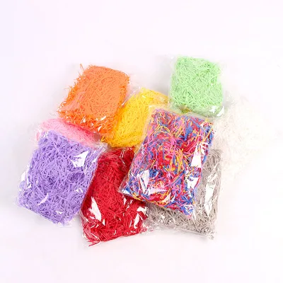 Crinkle Cut Paper Shred 50g/Bag Crinkle Cut Raffia Shredded Gift Box Filler Recycled Crepe Paper
