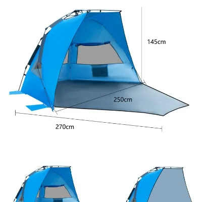 Cross-border Hot-selling Beach Tent in Stock Best-seller Automatic Quick-open Beach Fishing Sunshade Park Camping
