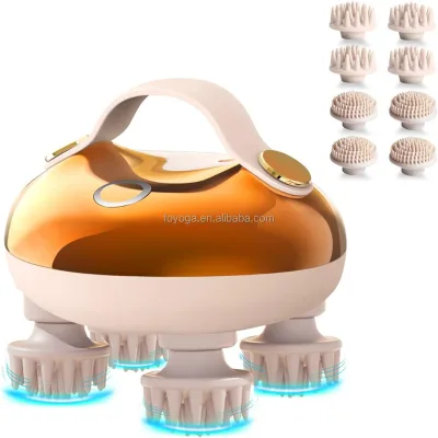 Electric Scalp Massager with Red Light Therapy IPX7 Waterproof 8 Massage Heads & 3 Modes for Stress Relief