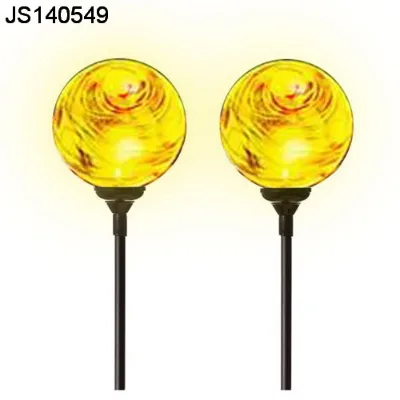Solar Glass Ball Stake Garden Yellow Ball Solar Stake