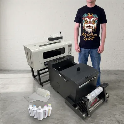 Fninkjet T-shirt DTF Printer Newest Design Double Head XP600 Roll to Roll A3 with Shaker and Dryer 8pass Automatic