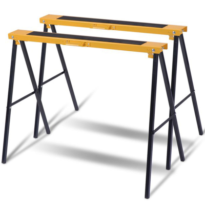 Folding Metal Saw Horse in Pairs Wood Cutting Log Holder Sawhorse