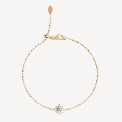 CHICNNA 14k Gold Plated Mint Snowflake Bracelet Bracelets 925 Silver Fashion Simple Bracelet Designer Gemstone Jewelry Wholesale