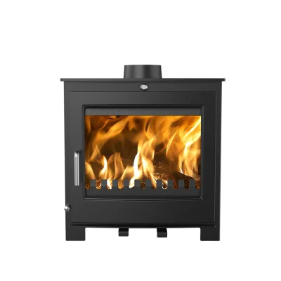 Interior Living Room Bedroom Wood Burning Stove Eco Design 2022 Certified 5kW Output Contemporary Matt Black Bestfire K12
