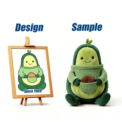 Shengye Brand Toy Factory Avocado Plush Toy Cute Cartoon Fruit Stuffed Plushie Doll for Kids Gift Fruit Store Advertising