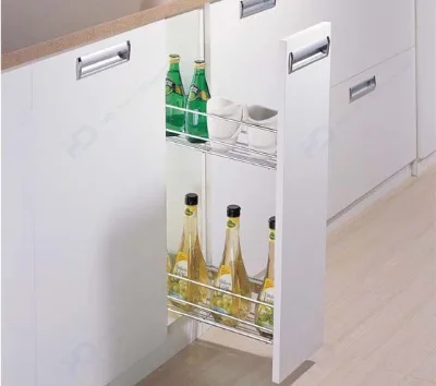 Modern Drawer Basket Cabinet Narrow Side Side Basket Pull -Out Seasoning Basket Pull Down Cabinets Storage Rack