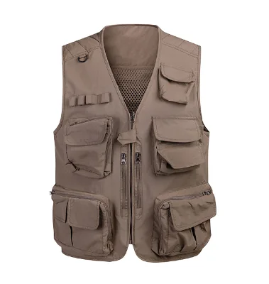 Outdoor Sport Hunting Retro Cargo Fashion Sleeveless Mesh Custom Flying Waistcoats Pack Jacket Mens Fishing Photography Vest