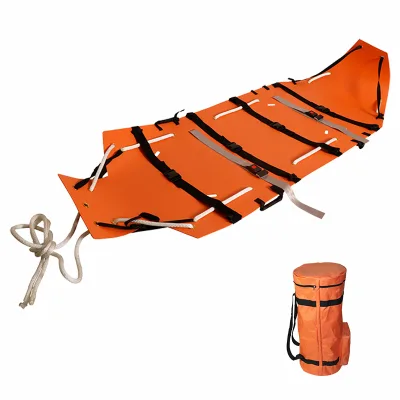 Portable Plastic Outdoor Mountain Battle Rescue Roll-Type Medical Emergency Folding Stretcher Transport Injured Wounded
