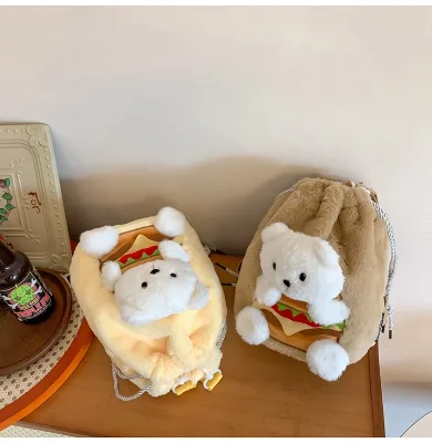Teddy Bear Shape Customisable Lightweight Plush Backpack Portable and Cute Plush Bag