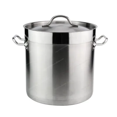 Heavy-Duty 50L Stainless Steel Stock Pot with Lid, Anti-Scald Handles, Dishwasher-Safe & Durable