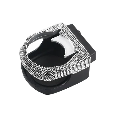 Drilled Front Air Outlet Water Cup Holder with Bling Rhinestone Auto Car Accessories for Ashtray Water Cup and Kettle