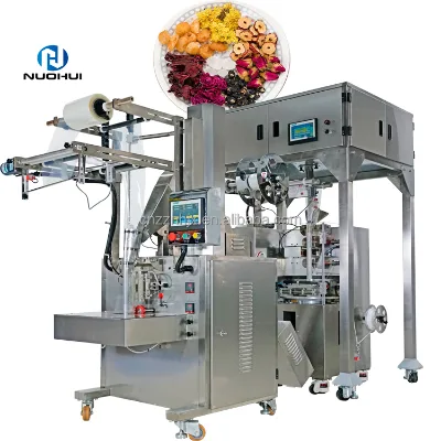 Automatic 4 Heads Bagging Machine Nylon Tea Bag Triangle Tea Instant Hearb Tea Bag Weighing Packing Machine