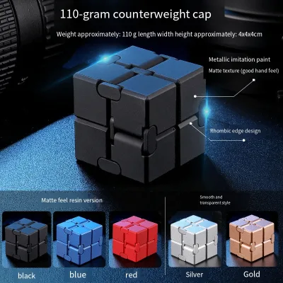 Decompression Ornament Infinite Rubik's Cube Versatile Decompression, Decompression Toy, Alloy Metal Finger Block