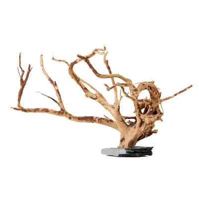 Wholesale Wood Root With Slate Rock Driftwood Aquarium Decor Sculpture