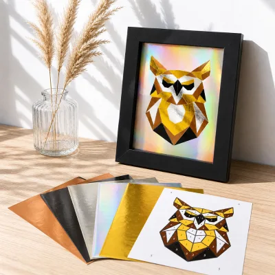 DIY Foil Art Craft Kit Pressure Transfer Metallic Picture Box For Kids Learning Gift Set