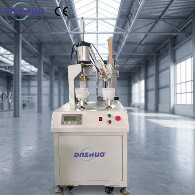 High Strength Aluminum Steel Four Station LED Bulb Pressure Plate Dispensing Machine with Manual Assembly 1 Year Warranty