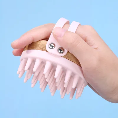 Bamboo Pet Accessories Cat Pet Washing Grooming Tools Dog Massage Shower Bath Tools Silicone Hair Brush