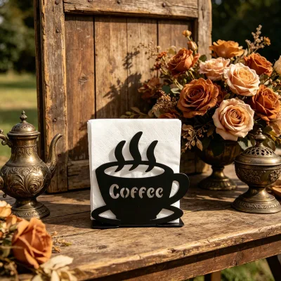 Metal Coffee Napkin Holder Organizer for Living Room Kitchen Weddings Parties-American Style Multi-Purpose Decorative Tissue