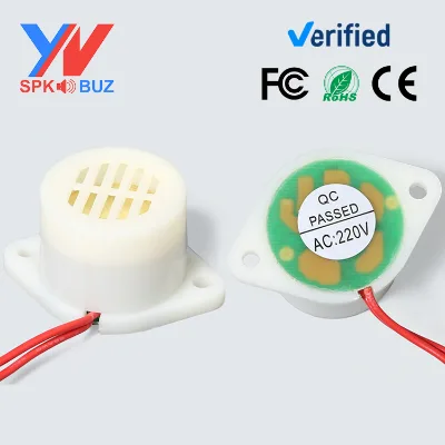30x24mm AC110V/220V Piezo Passive Buzzer Factory Wholesale 105DB Continuous Sound/alarm Sound Buzzer ABS Plastic CE Certifice
