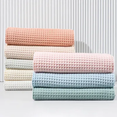 New Arrival Baby Security Blanket Comforter 100% Cotton Muslin Solid Color Waffle Blanket Baby