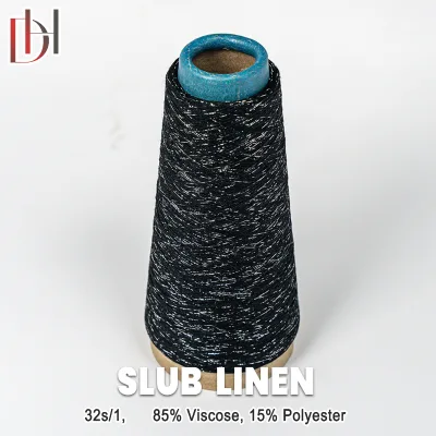 Dope Dyed High Strength High Tenacity Bamboo-jointed Cotton Yarn 32S - 1, 85% Viscose, 15% Polyester