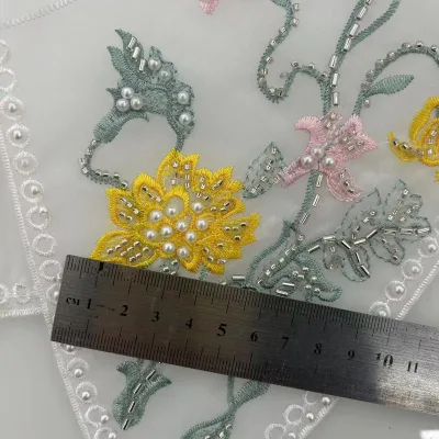 European and American Women's Dress Decoration Collar Women's Embroidered Collar Pearl Embroidered Flowers Collars