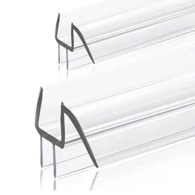 C RL Modern Translucent Plastic Frameless Shower Door Vinyl Bottom Seal Weatherproof