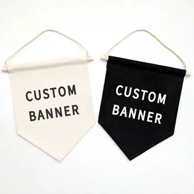 Custom Name Banner Pennant Personalized Wall Decor Kids Baby Room Wall Hanging Decoration Banner Custom Canvas Flag