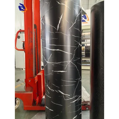 Marble Design PVC Furniture Films Lamination Decorative Waterproof Eco-friendly for Hotel Doors Windows Walls-Customizable