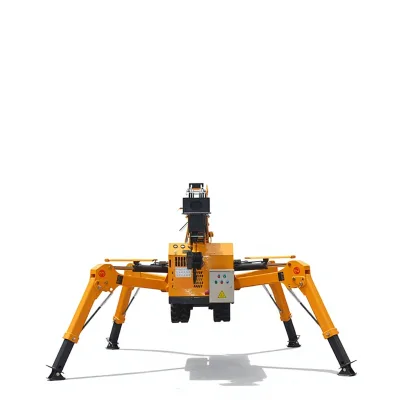 Remote Controlled Crawler Spider Crane Navigates Narrow Doorways for Indoor Workshop Installation and Renovation Lifting Jobs