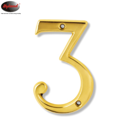 HYLAND OEM NO03 Hot Selling 4 Inch Height Brass House Number Plate,door Number Plates