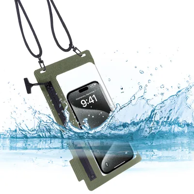 TPU Waterproof Pool Pouch Universal Dry Bag with Zipper and Touchscreen Friendly Phone Sling