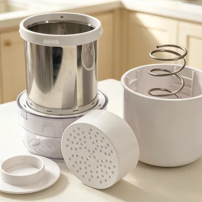 Large Capacity Kitchen Rotating Salad Spinner Vegetable Filter Stainless Steel Silicone Household Food Dryer Gadget