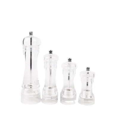 Portable Oak Salt and Pepper Mill Modern Handheld Grinder With Transparent Acrylic for Home Kitchen Use Box Packing