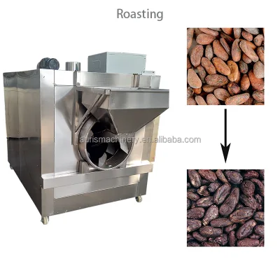 Gas or Electric Pine Nut Cocoa Bean Roaster Small 50kg Sunflower Seed Peanut Roasting Machine