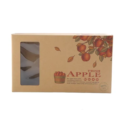 Premium Slide-out Drawer Fruit Box Kraft Paper Rigid Gift Package with PET Window for Product Display Custom Packaging