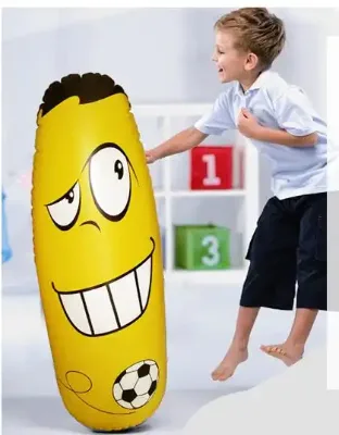 Customized PVC Yellow Inflatable Boxing Column for Children's Party Decor