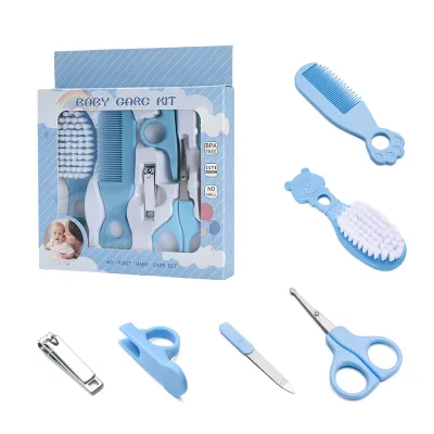 10-Piece Baby Daily Care & Grooming Kit with Thermometer Plastic Material Portable for Home Travel Use