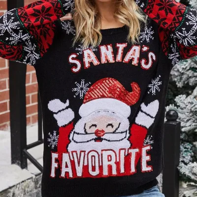 New Arrival Pattern Ugly Christmas Pullover Sweater Women Custom Knitwear Sweater