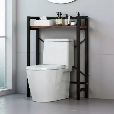 Multifunction Metal Toilet Storage Rack Bathroom Organizer and Towel Rack Holder for Washroom and Restroom